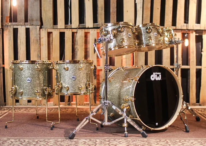 DW Collector’s Maple SSC Ginger Glitter Glass Drum Set – 22,8,10,12,14,16 – SO#1417218