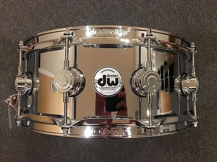 DW DRVS5514SPC Collector’s Series 3mm Polished Steel 5.5×14 ” Snare Drum w/ Chrome Hardware