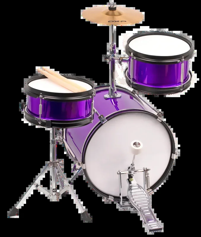 DXP Junior 3 Piece Drum Kit 12 Inch Bass in Metallic Purple
