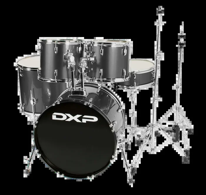 DXP Pioneer Series 5 Piece Drum Kit 22 Inch Bass Drum Gun Metal Grey