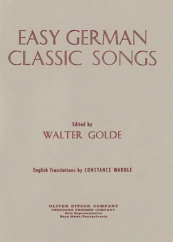 Easy German Classic Songs Ed Golde