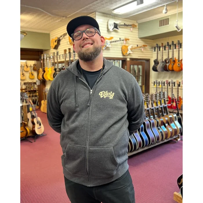 Elderly Logo Zip Up Hoodie, Heathered Charcoal (Various Sizes)