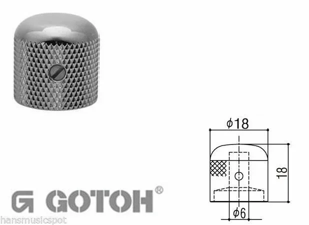 Electric Guitar LP Style Control Knobs – GOTOH Chrome knob, Dome top