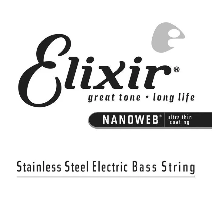 Elixir 13386 Nanoweb Single Stainless Steel Bass String .085 Gauge