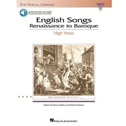 English Songs: Renaissance to Baroque (Bk/Audio) – High Voice and Piano