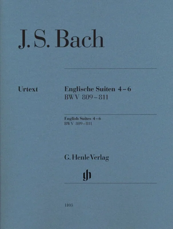 English Suites 4-6 Bwv 809-811 Without Fingering (Softcover Book)