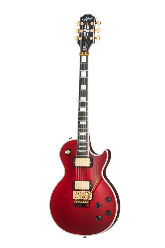 Epiphone Alex Lifeson Les Paul Custom Axcess Quilt Ruby Electric Guitar