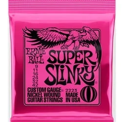 Ernie Ball 2223 Super Slinky Nickel Wound Electric Guitar Strings – 9-42 Gauge