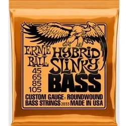 Ernie Ball 2833 Hybrid Slinky Nickel Wound Electric Bass Strings – 45-105 Gauge