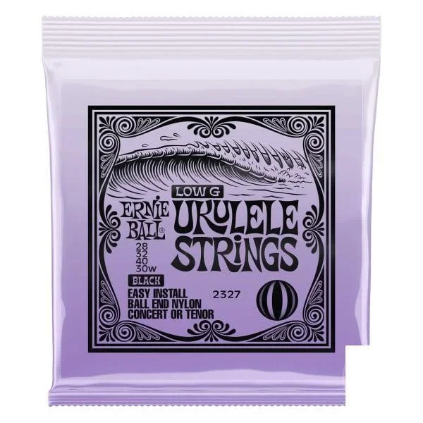 Ernie Ball Concert & Tenor Nylon Ball End Ukulele Strings Wound G – Black