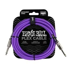 Ernie Ball Flex Instrument Cable – 10′ Straight / Straight – Purple