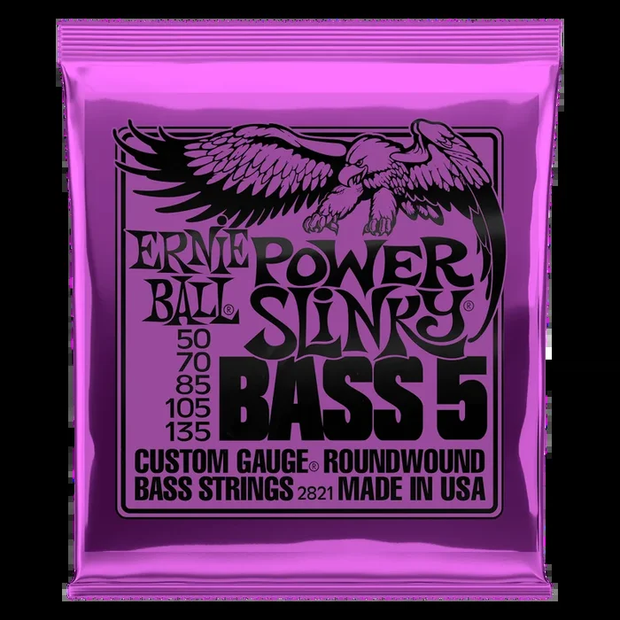 Ernie Ball Power Slinky 5-string Bass Nickel Wound Gauges .050, .070, .085, .105, .135