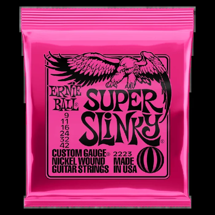 Ernie Ball Super Slinky Nickel Wound Electric Guitar Strings-9-42 Gauge