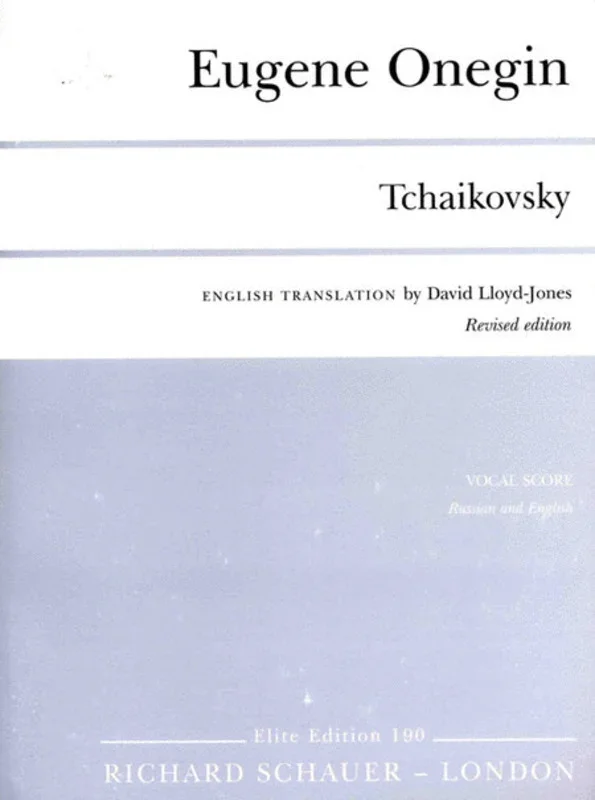 Eugene Onegin Vocal Score Book