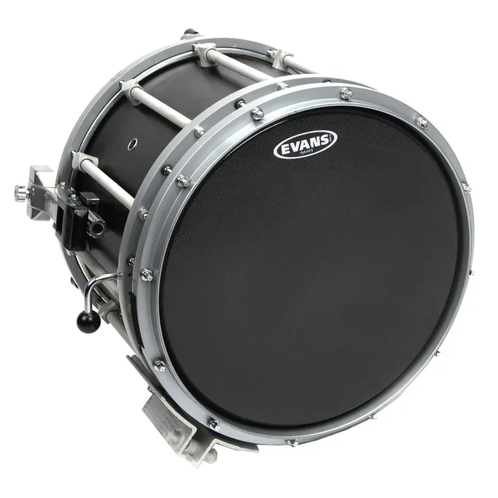 Evans Hybrid-S Black Marching Snare Drum Head, 13 Inch *SKIN ONLY*
