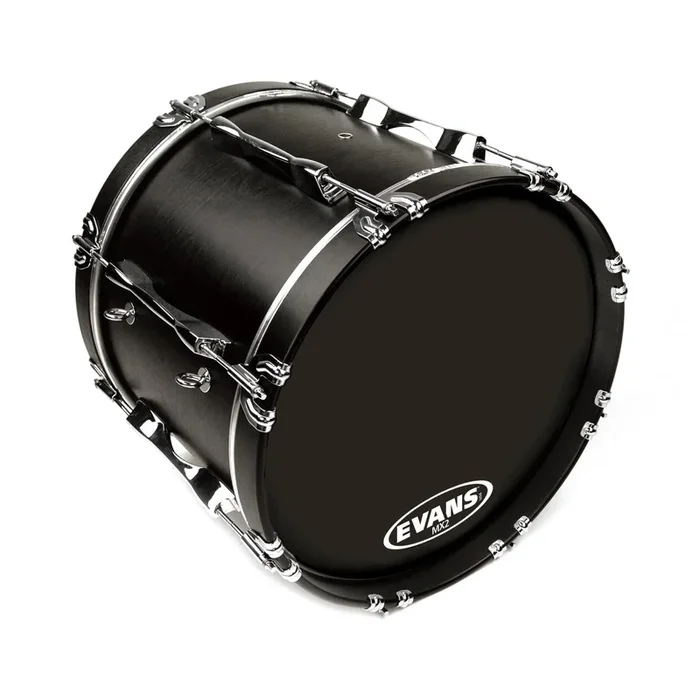 Evans MX2 Black Marching Bass Drum Head, 18 Inch *SKIN ONLY*