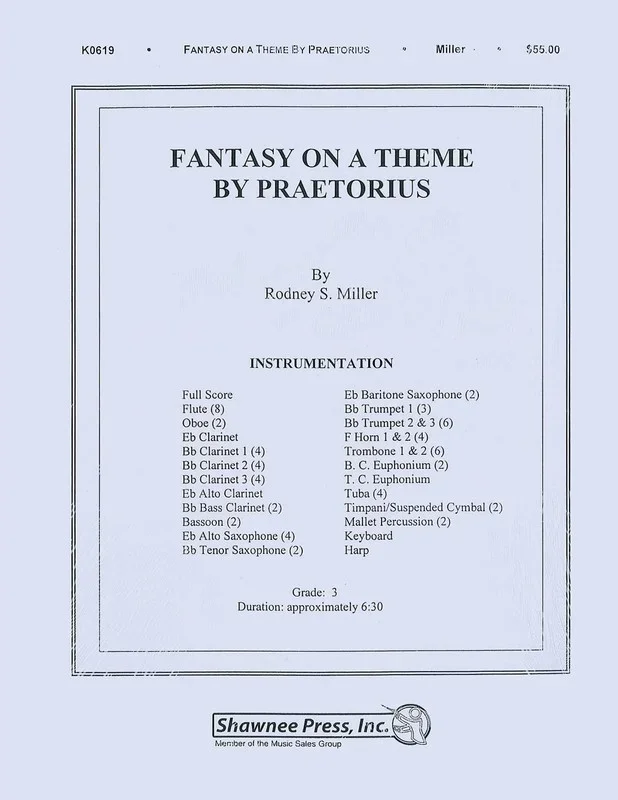 Fantasy On A Theme By Praetorius Orchestra Book