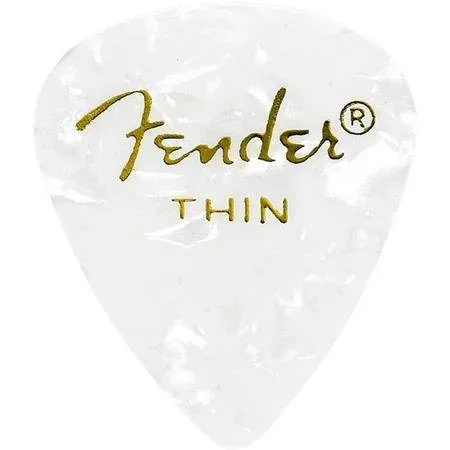FENDER #0980351705 White Moto Thin Picks 12 Pk