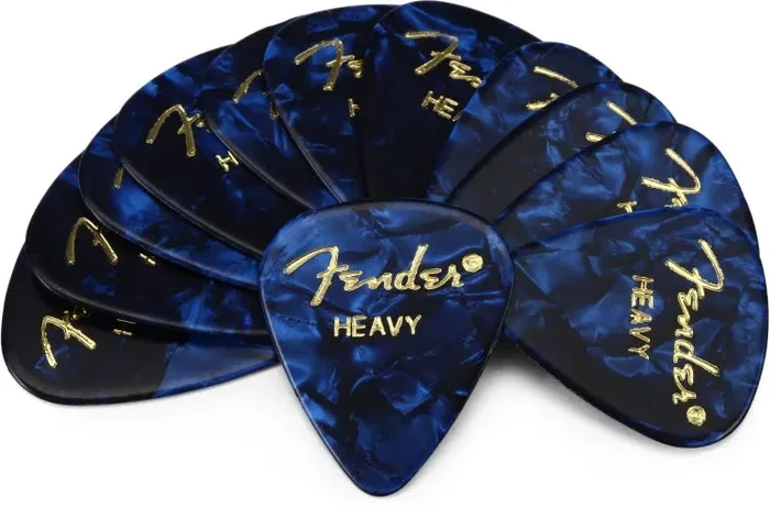 Fender 351 Shape Premium Celluloid Picks – Heavy Blue Moto 12-pack
