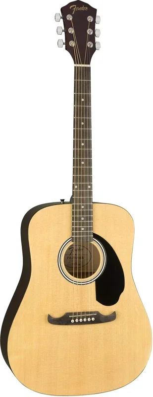 Fender Acoustic Guitar with Guitar Bag (Glossed Natural Finish, Basswood Construction)