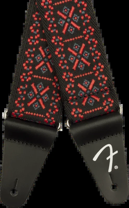 Fender Pasadena Woven Strap, Lattice Red, 2″