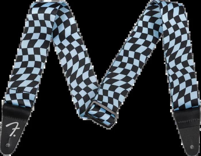 Fender Wavy Checkerboard Polyester Strap – Blue