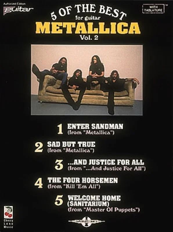 Five Of The Best Metallica Guitar TAB V2 (Softcover Book)