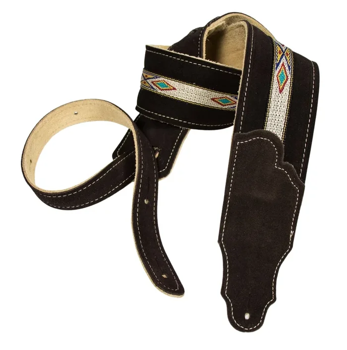Franklin Strap Southwest Suede Guitar Strap – Chocolate