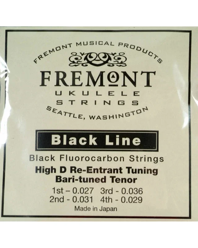 Fremont Blackline Fluorocarbon High D (D-G-B-E) Tenor Ukulele Set (Re-Entrant or Bari-Tuned Tenor)
