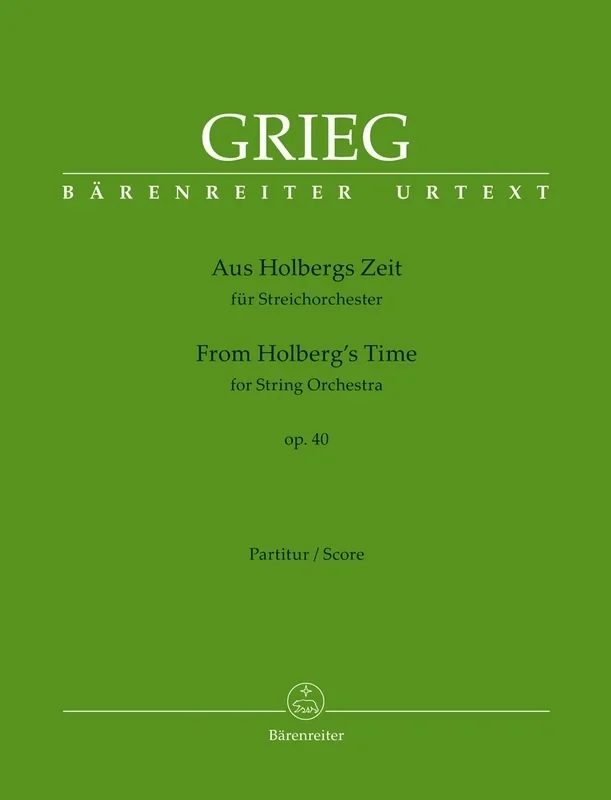 From Holbergs Time Op 40 String Orchestra Full Score Score