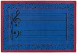 Fully Staffed Classroom Music Rug – 3 Ft 10 In x 5 Ft 4 In Blue