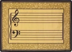 Fully Staffed Classroom Music Rug – 7 Ft 8 In x 10 Ft 9 In Sand
