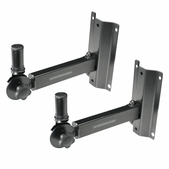 Gator RI-SPK-WM50 Adjustable Wall Mount Speaker Brackets with Angle and Swivel Adjustability