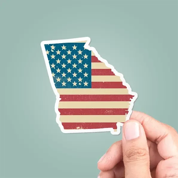 Georgia American Flag Sticker Vinyl Decal