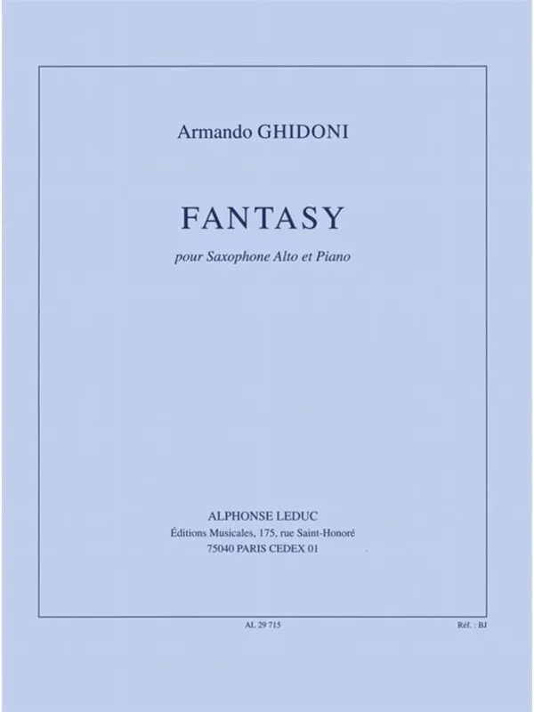 Ghidoni – Fantasy For Alto Sax/Piano (Softcover Book)