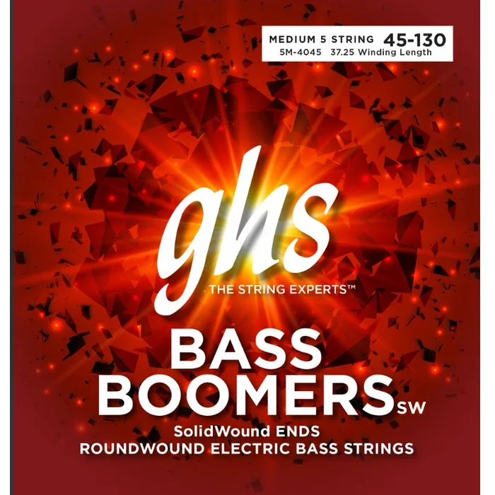 GHS 5M4045 Bass Boomers 5-String Medium 5-Pack Strings (45-130)