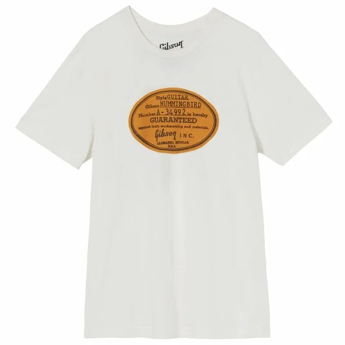 Gibson Acoustic Label Tee Vintage White Size 3XL