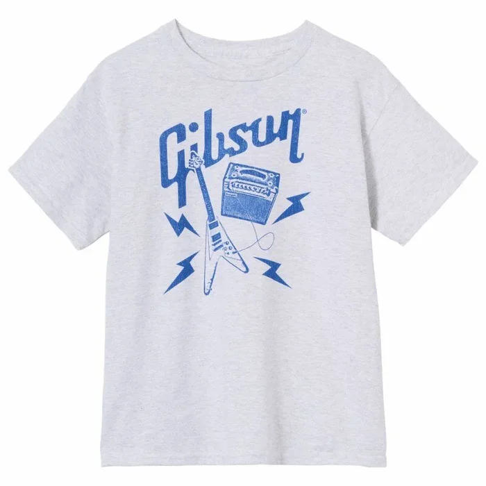 Gibson Kid’s Flying V Tee Gray XL Cotton Polyester Guitar Artwork