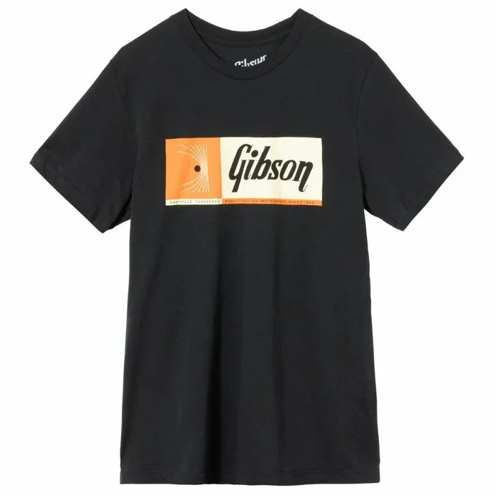 Gibson Quality Fretted Instruments T-Shirt Black Size Large