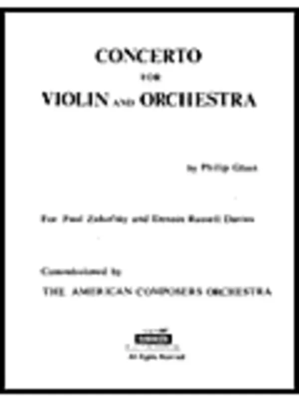 Glass – Concerto For Violin/Orchestra Full Score (Pod) (Music Score) Book