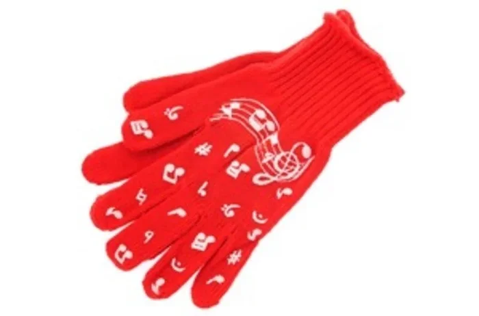 Gloves Notes Red Large