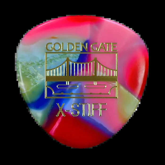 Golden Gate Multi-Color Rounded Triangle Flatpick, Extra Stiff