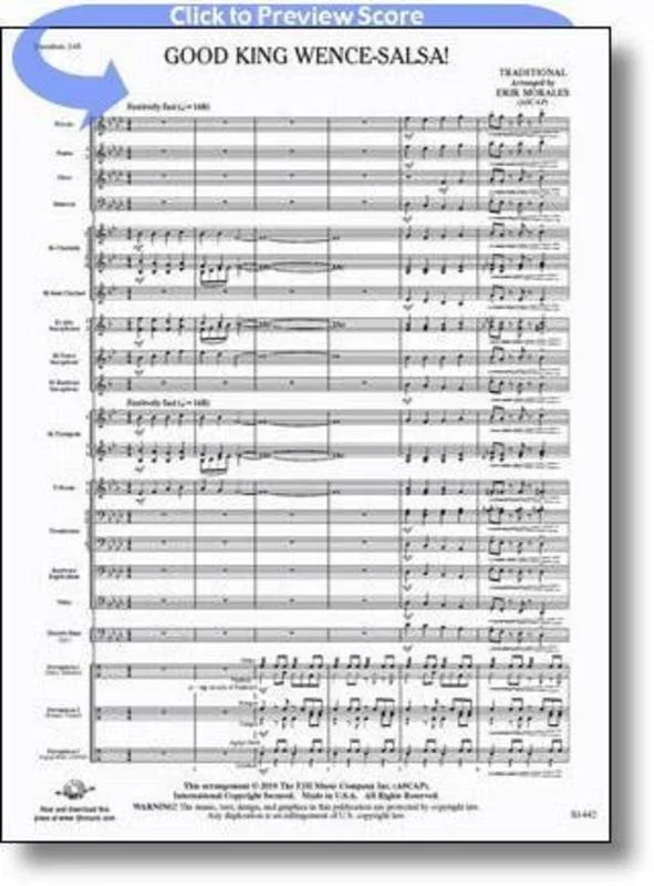 Good King Wence Salsa Arr Morales Concert Band Score/Parts Book