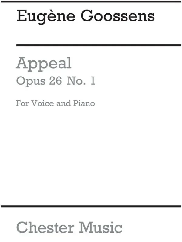 Goossens – Appeal Op 26 No 1 Medium Voice/Piano (Pod) (Softcover Book)