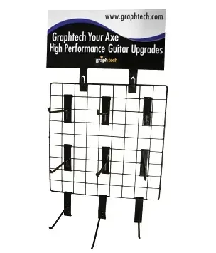 Graph Tech Slat Wall Display Unit – Black Wire Mesh Rack