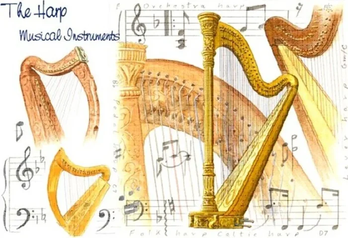 Greetings Card – Harp Design (Card Only)