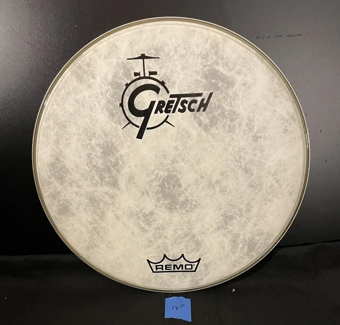 Gretsch 18 Gretsch 12 oclock Logo Head Fiberskyn w/Large Remo Logo