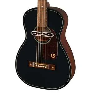Gretsch Deltoluxe Parlor Acoust-Electric Guitar – Black Top Laminated Sapele with Walnut Fingerboard