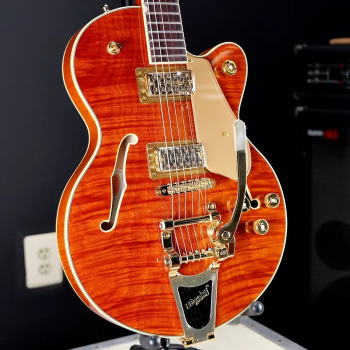 Gretsch Electromatic LTD Flame Okoume Broadkaster Jr. Single -Cut with Bigsby Rosewood Fingerboard Roundup Orange