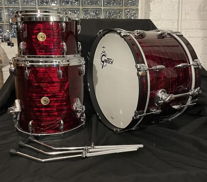 Gretsch USA Custom 3 Piece Shell Pack, Ruby Red Pearl Nitron w/Chrome Hardware